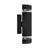 LUMINARIA DE PARED DOBLE ARO EXT. GU10 IP54 BRAKET PARA MURO EXTERIOR COLOR NEGRO DE ALUMINIO (METALICO)