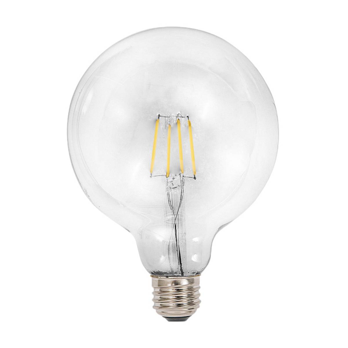 FOCO LED ATENUABLE CON FILAMENTO G125 TRANSPARENTE 4.5W 127V 450LM 27K E27 4DG125LEDF27VT