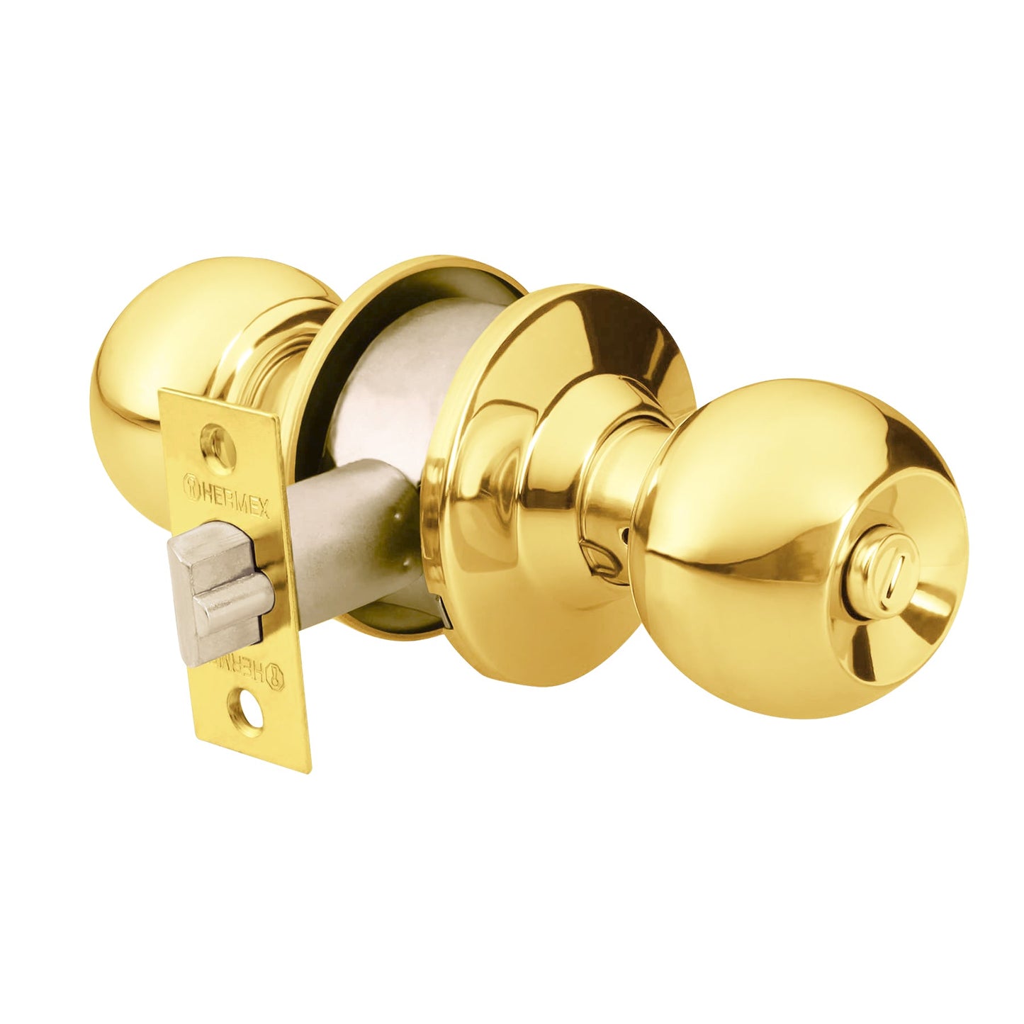 CERRADURA POMO, LATON BRILLANTE , ESFERA, RECAMARA CEPO-11R