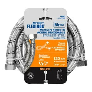MANGUERA PARA BOILER ACERO INOXIDABLE 1/2" X 1/2" 120CM FOSET 48967 FBO-22120X