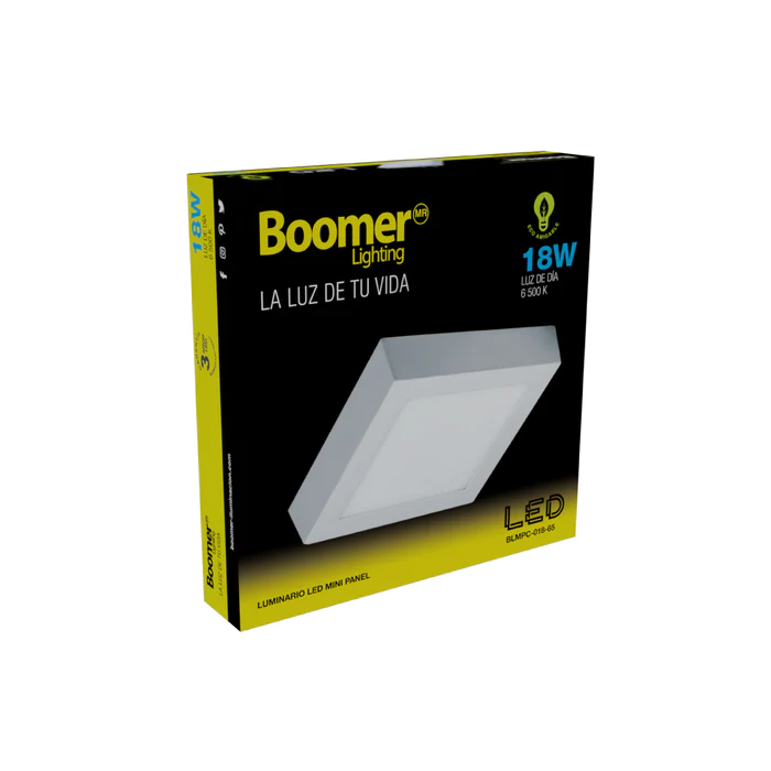 MINI PANEL LED CUADRADO PARA INTERIORES BLANCO 18W 100-240V 1100LM 65K BLMPC-018-65