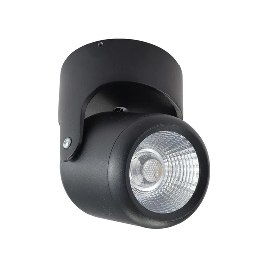 ACENTO SPOT LED DE SOBREPONER PARA INTERIORES DE TECHO NEGRO 10W 100-240V 650LM 30K 10YSNLED025MV30N