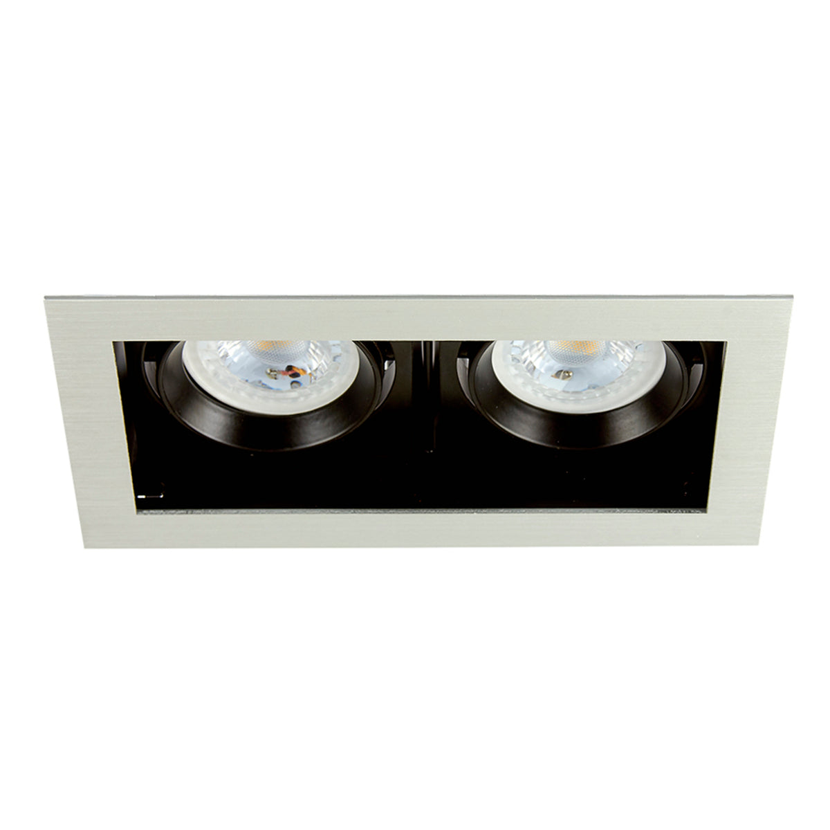 LUMINARIO LED EMPOTRADO PARA INTERIORES DE SOBREPONER SATINADO ATLAS II 14W  100-240V GX5.3/GU10X2 120YD4002MVS (YD-400-2/S)