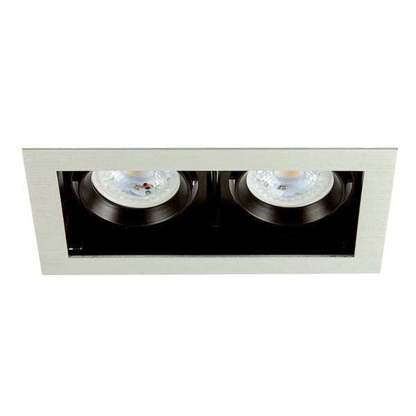 LUMINARIO LED EMPOTRADO PARA INTERIORES DE SOBREPONER SATINADO ATLAS II 14W  100-240V GX5.3/GU10X2 120YD4002MVS (YD-400-2/S)