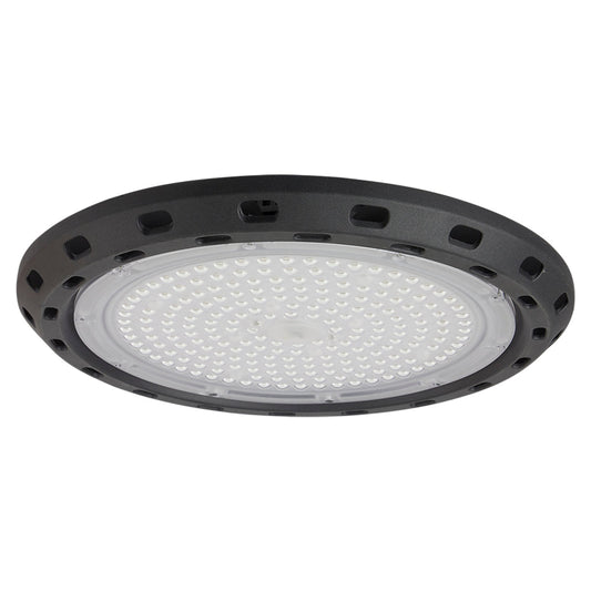 LÁMPARA INDUSTRIAL UFO LED SUSPENDIDO/SOBREPONER PARA INTERIORES REGOR II NEGRO 150W 100-277V 15000LM 65K 150UFOLED65MVN