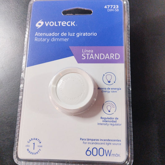 Atenuador de luz giratorio std. Blanco Volteck DIM-SB 47723