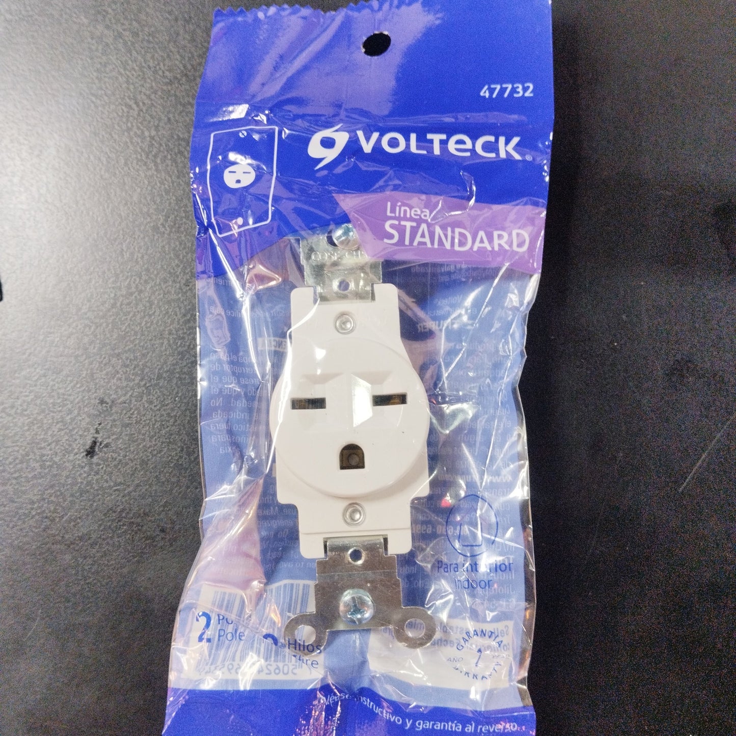 Contacto sencillo cara de chino std. Blanco Volteck COSE-CHSB 47732