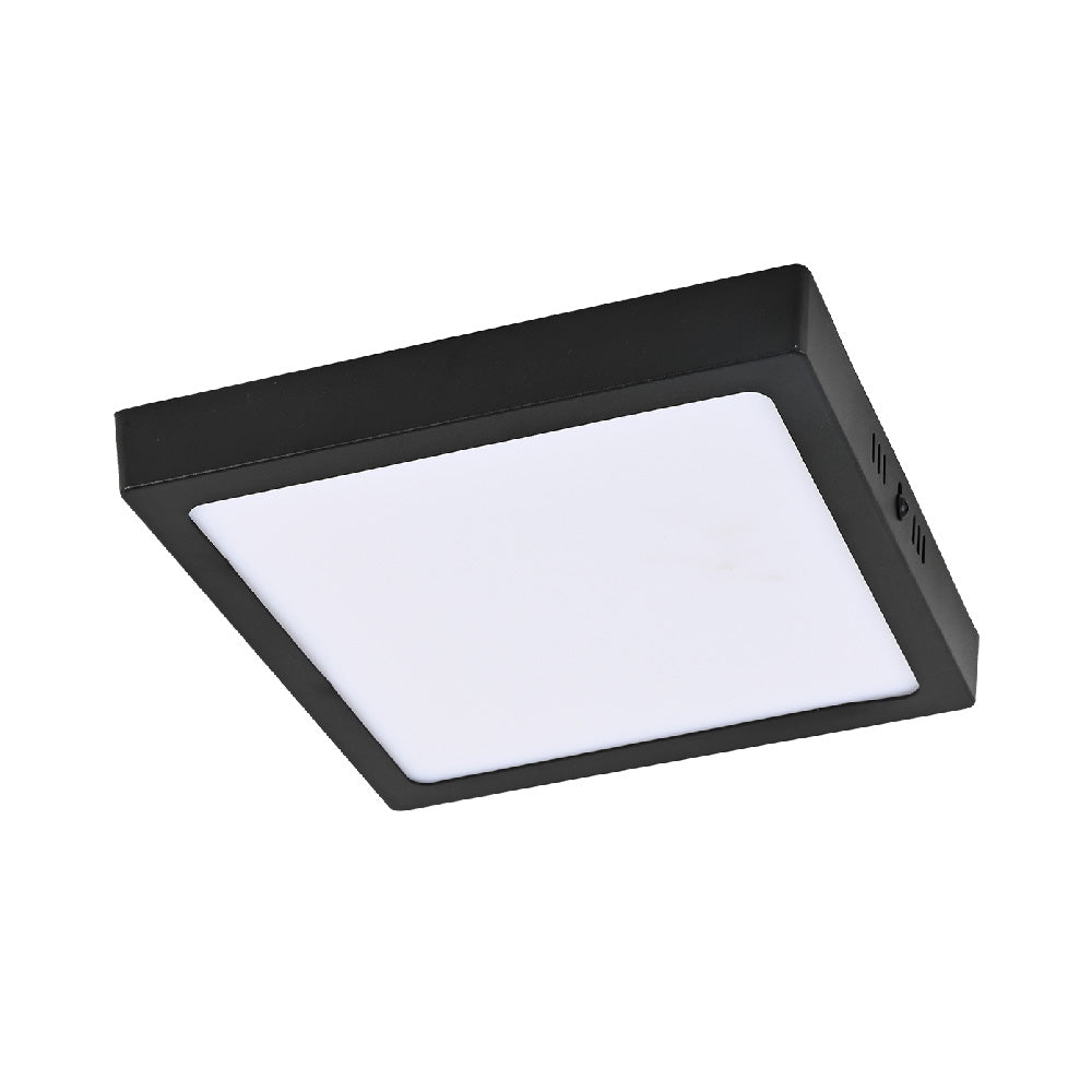 PLAFON CUADRADO LED DE SOBREPONER PARA INTERIORES DE TECHO NEGRO 18W 100-240V 1200LM 30K 18PTLLEDC30MVN