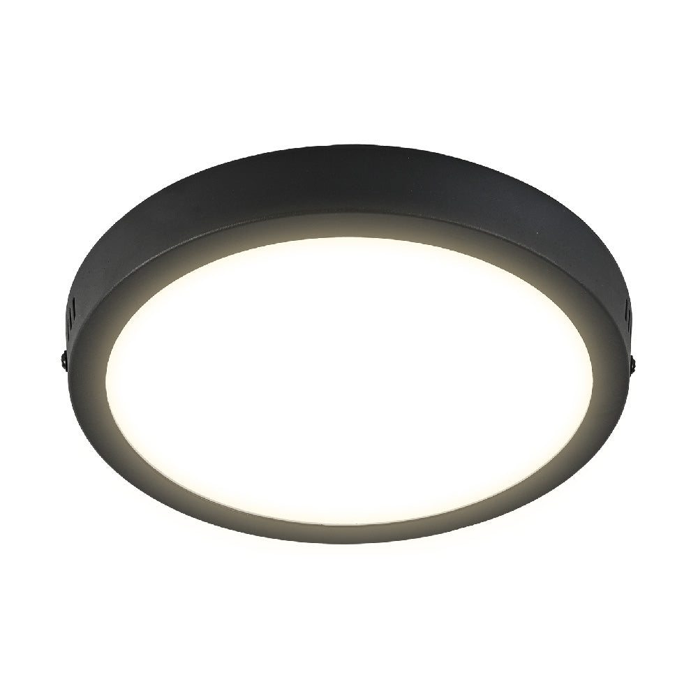 PLAFON REDONDO LED DE SOBREPONER PARA INTERIORES DE TECHO NEGRO 18W 100-240V 30K  18PTLLEDR30MVN