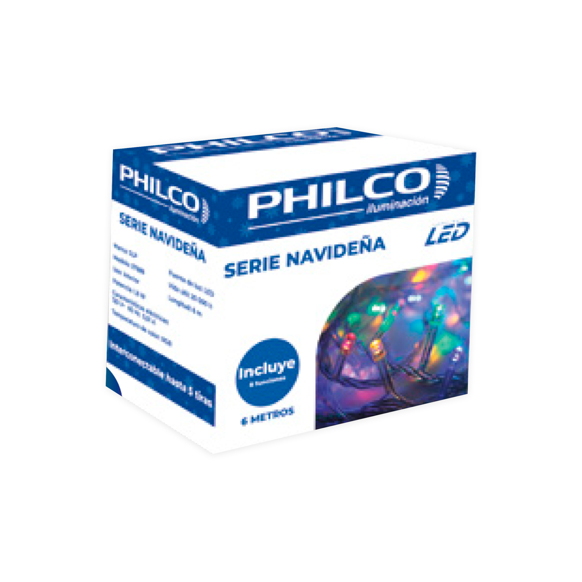 SERIE NAVIDEÑA LED RGB 6MTS 8 EFECTOS PHILCO 57688