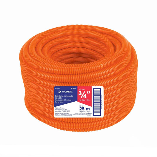 POLIDUCTO CORRUGADO FLEXIBLE 3/4" VOLTECK 40135 PF-3/4M ROLLO 25 MTS