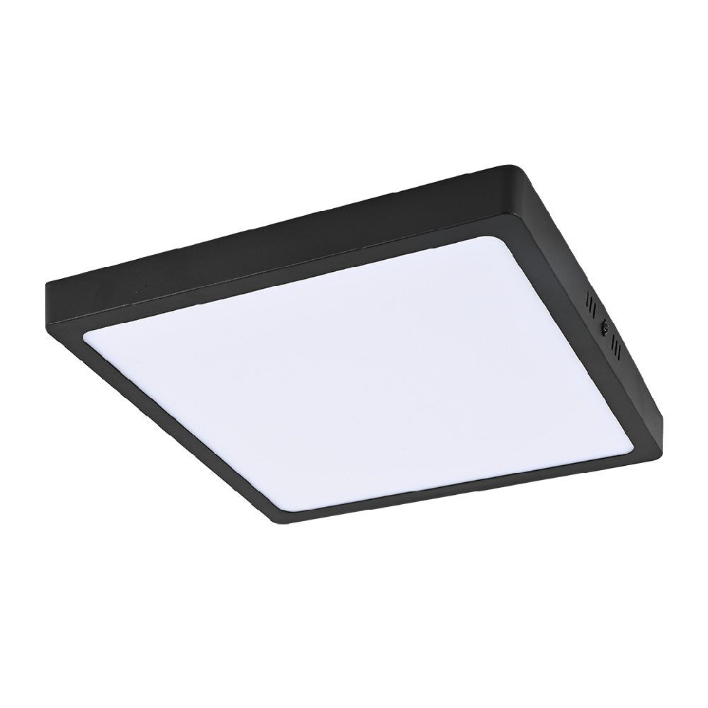 PLAFON CUADRADO LED DE SOBREPONER PARA INTERIORES DE TECHO NEGRO 24W 100-240V 1600LM 30K  24PTLLEDC30MVN