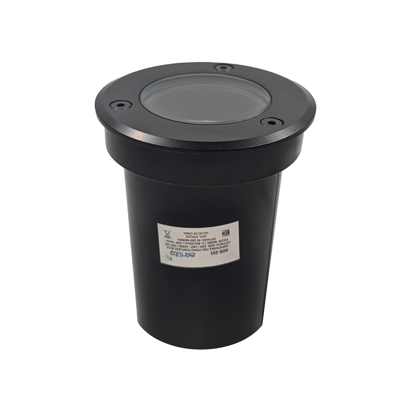 EMPOTRADO DE PISO PLASTICO NEGRO EXTERIOR BASE GU10