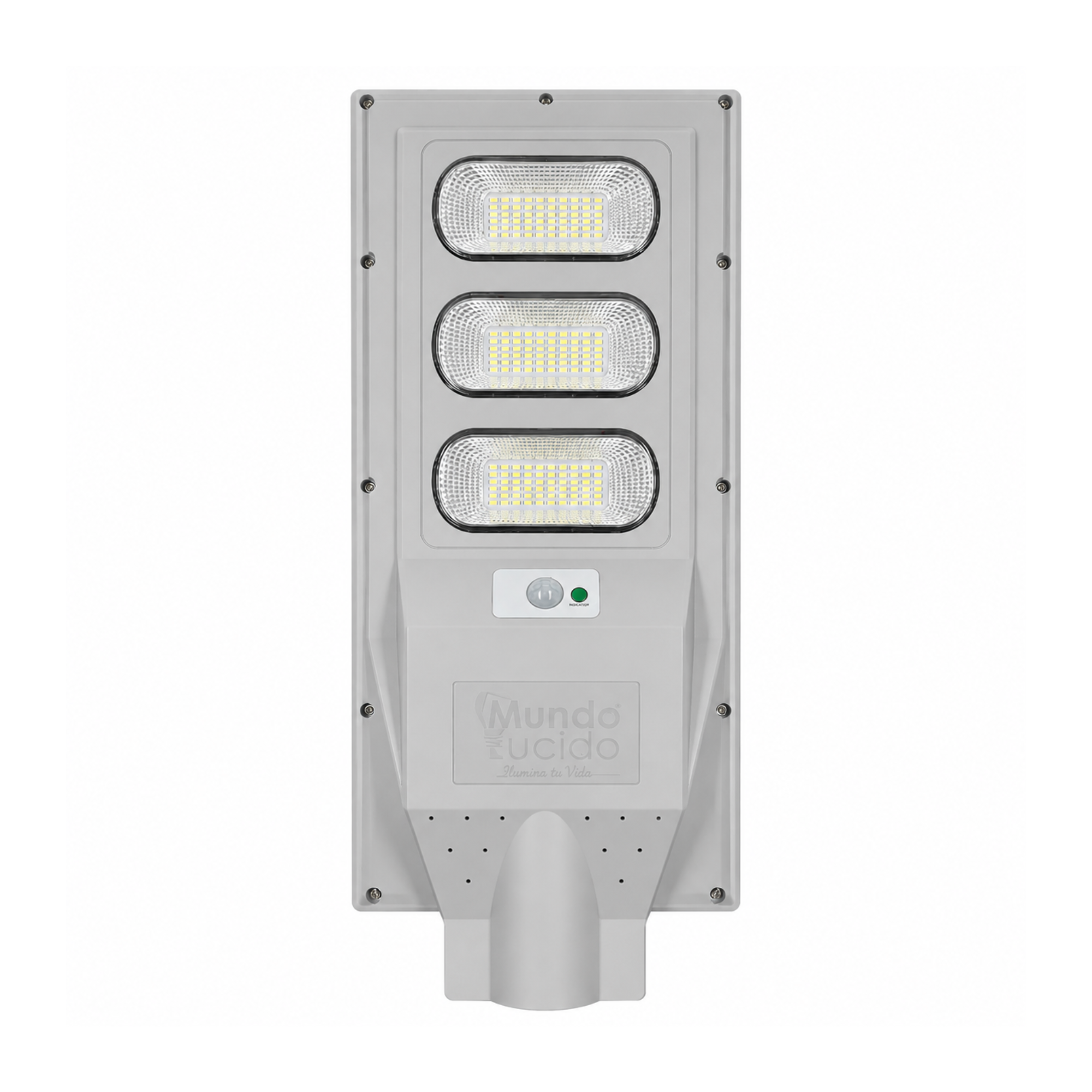 SUBURBANA STREETLIGHT LED SOLAR IP65 90W 3.7VDC 7,200LM 65K LUZ FRÍA MUNDO LUCIDO LS90AIO