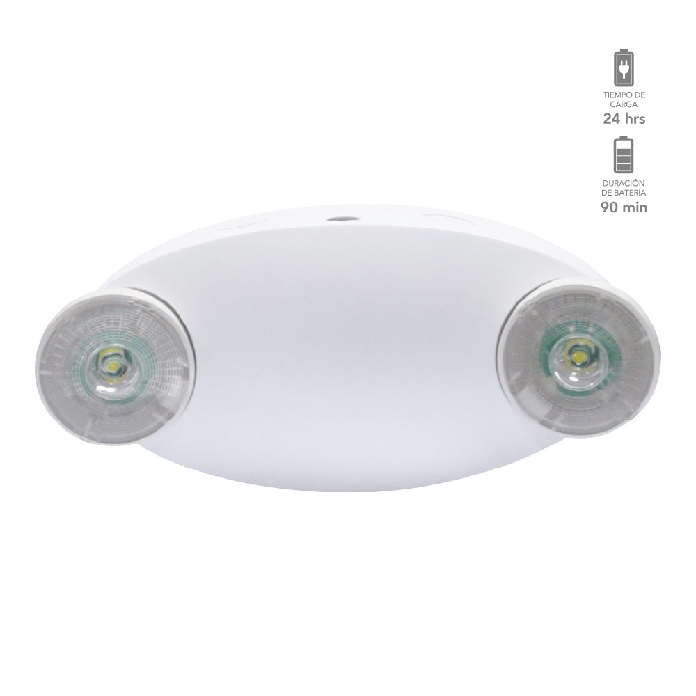 LUMINARIA DOBLE DE EMERGENCIA  LED 4W 100-277V 6500K 4EMLED2H20MV65B 4EMLED2H20MV65B