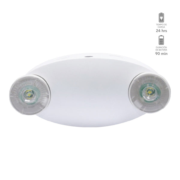 LUMINARIA DOBLE DE EMERGENCIA  LED 4W 100-277V 6500K 4EMLED2H20MV65B LAMPARA EMERGENCIA TECNOLITE LÁMPARA