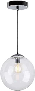 LUMINARIA COLGANTE CRISTAL/CROMO 1X60W MOON