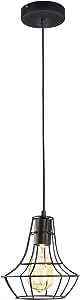 LUMINARIA COLGANTE UNO REJILLA 1X60W COLOR NEGRO