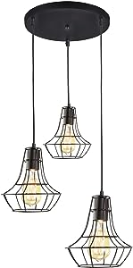 COLGANTE TRIPLE DE REJILLA COLOR NEGRO DIAMANTE TRIPLE HOME
