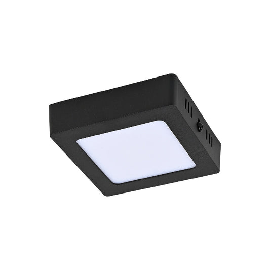 PLAFON CUADRADO LED DE SOBREPONER PARA INTERIORES DE TECHO NEGRO 6W 100-240V 30K 6PTLLEDC30MVN