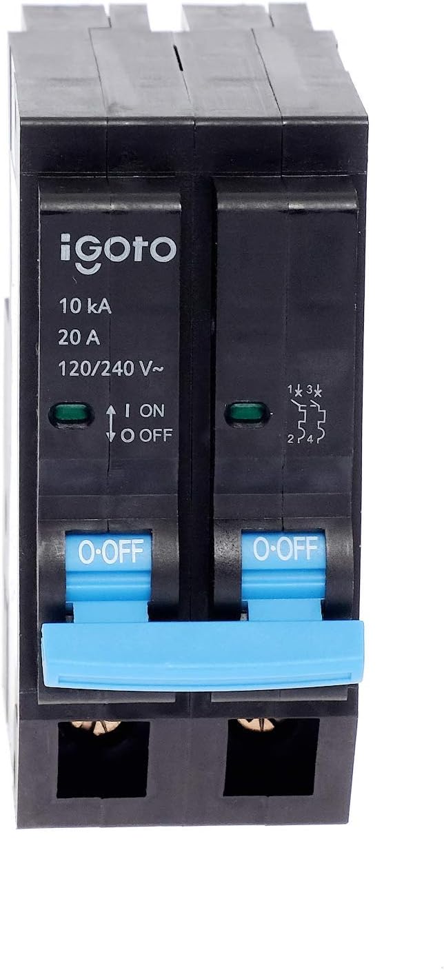 INTERRUPTOR TERMOMAGNETICO 2 POLOS 20AMPS PASTILLA TERMICA IGOTO IN2002 2X20