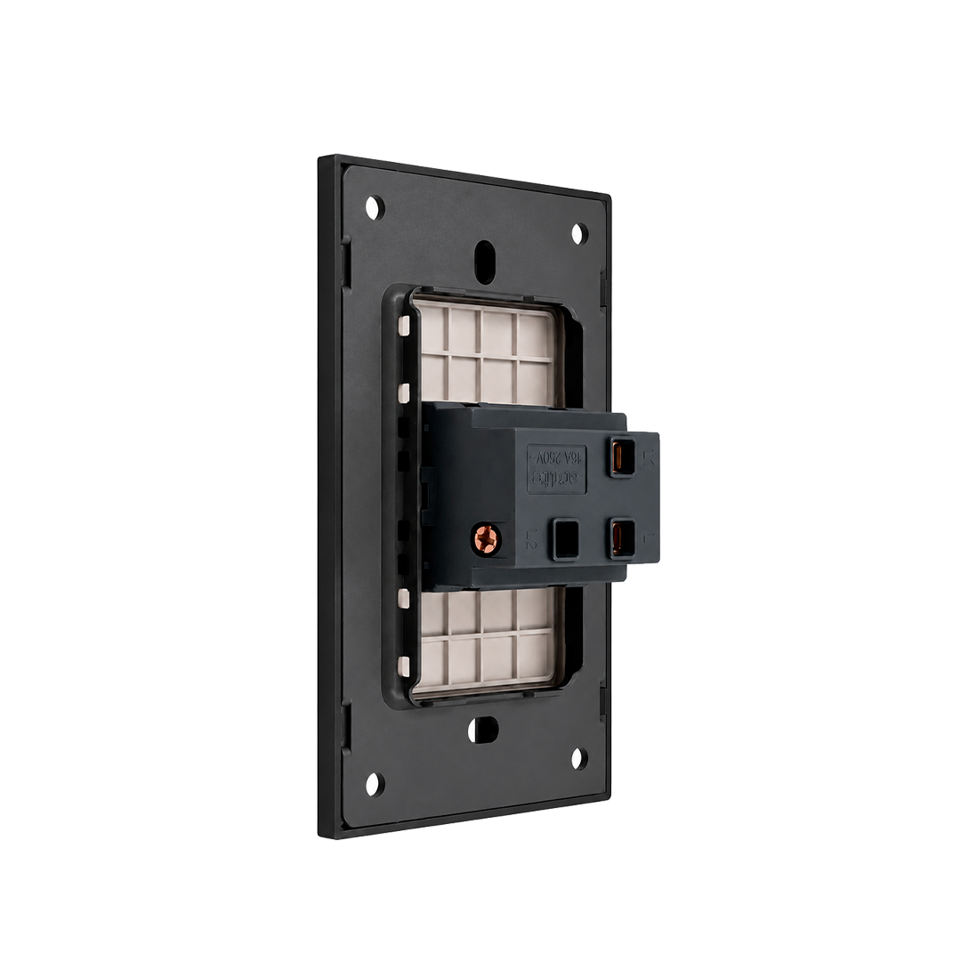 PLACA APAGADOR 1 INTERRUPTOR 3 VÍAS NEGRO LUXURY ARTLITE APL-601