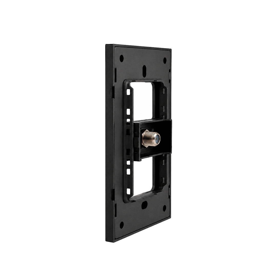 PLACA CONTACTO COAXIAL TV NEGRO LUXURY ARTLITE APL-610
