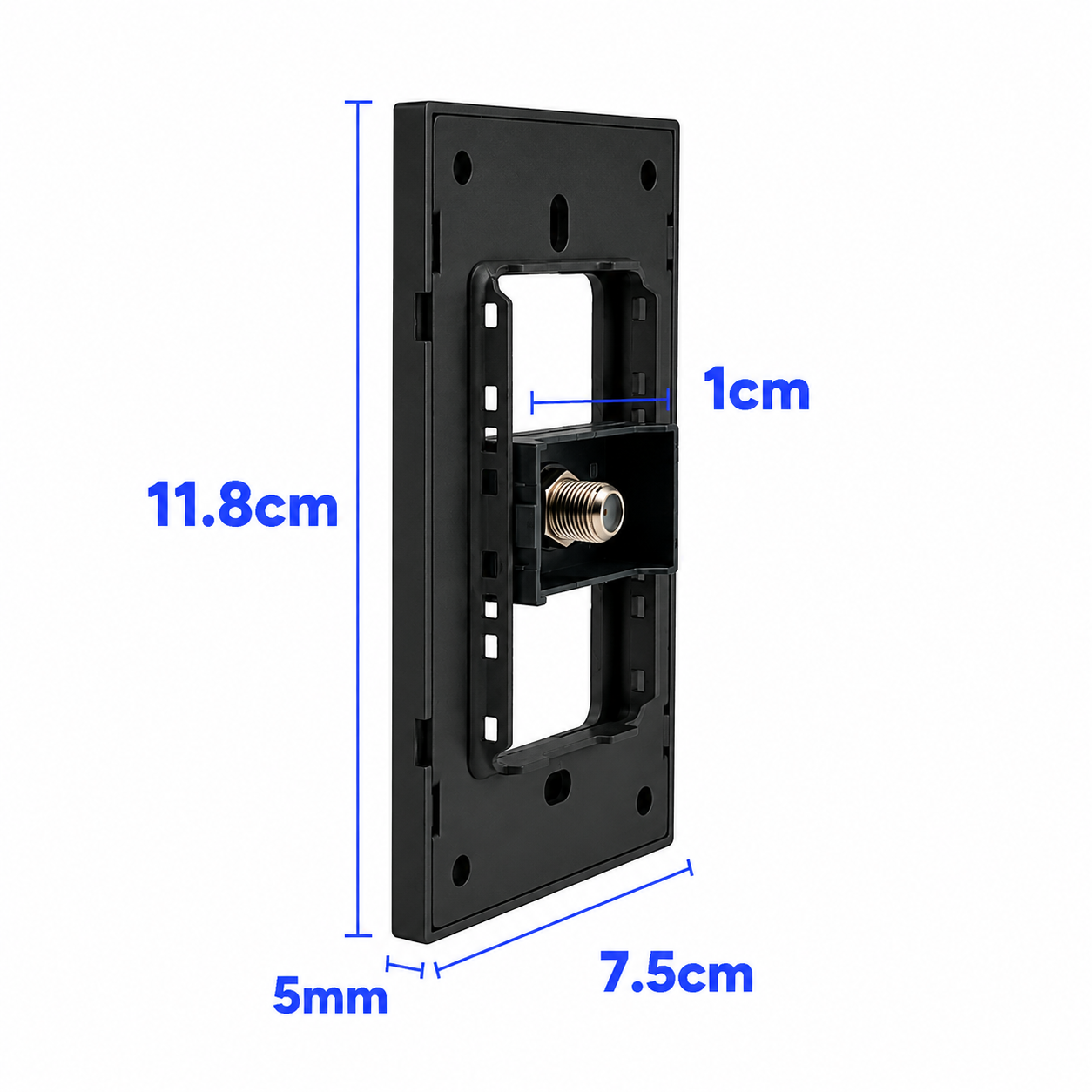 PLACA CONTACTO COAXIAL TV NEGRO LUXURY ARTLITE APL-610