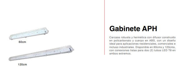 GABINETE A PRUEBA DE HUMEDAD ICON 2XT8 120CMS IP65 APVCAR120PC2XT8