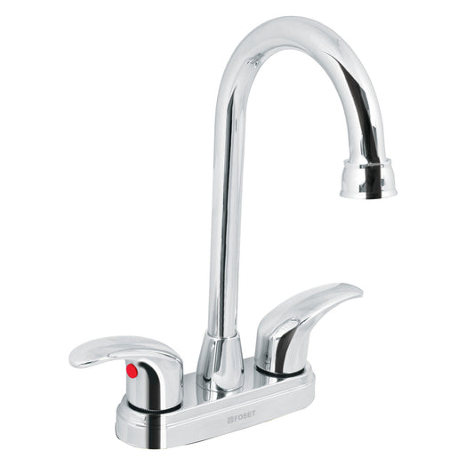 MEZCLADORA CROMO 4" PARA LAVABO CUELLO BAR PALANCA AQM-62