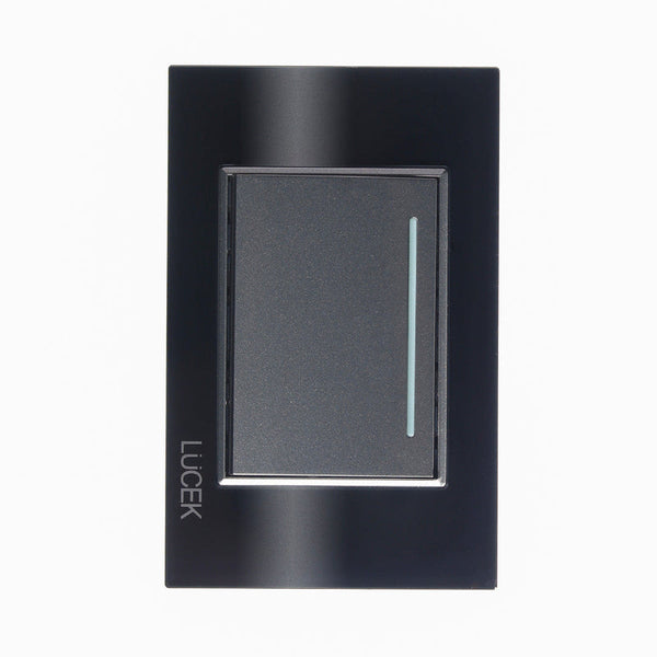 PLACA CON 1 INTERRUPTOR SENCILLO DE 3 MÓDULOS NEGRO