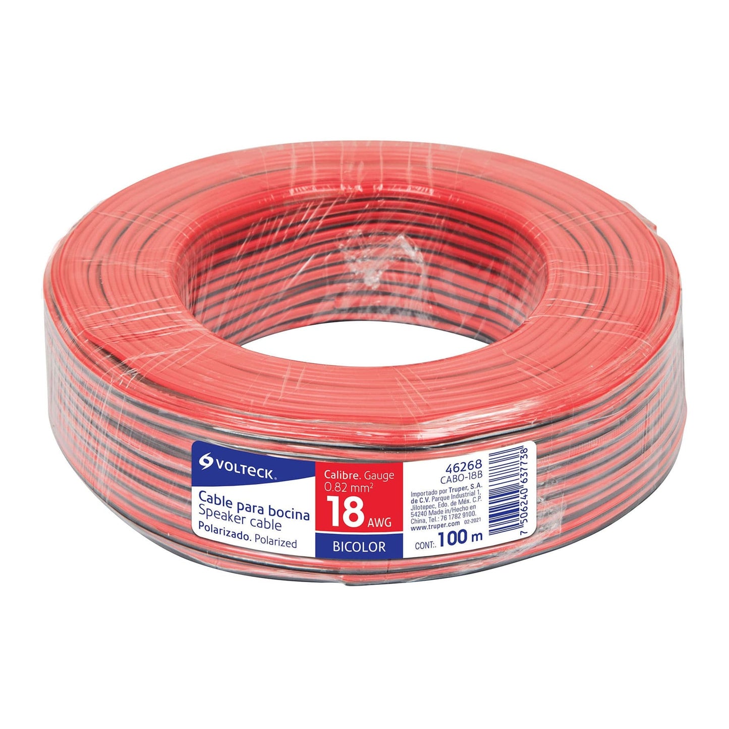 CABLE PARA BOCINA , 18 AWG BICOLOR CABO-18B METRO