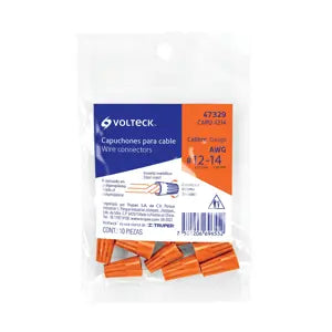 BOLSA 10 CAPUCHONES PARA CABLE CALIBRE 14 A 12 AWG VOLTECK 47329 CAPU-1214