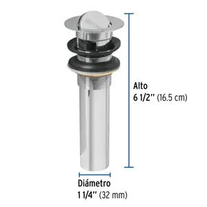 CONTRA PARA LAVABO CON REBOSADERO TIPO MONEDA, CROMO 1-1/4" FOSET 49983 CLAVE: CE-205