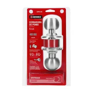 CERRADURA POMO CROMO MATE ESFERA RECAMARA HRMEX 43463 CEPO-31E