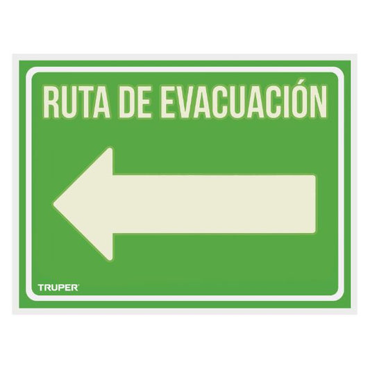 LETRERO DE SEÑALIZACION "RUTA DE EVACUACION DERECHA" 21X28 CM