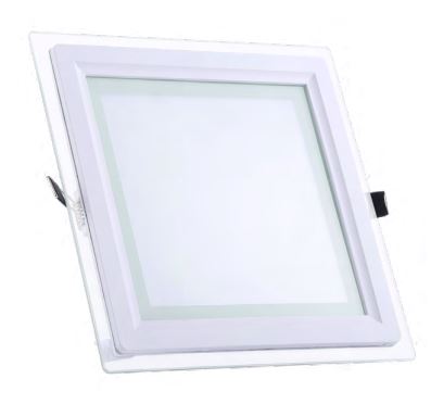 Luminaria Empotrar LED Cuadrada con Bisel de Cristal Corte Circular 160mm 1250lm 85-265v Blanco 18W 65K ORION18W65K