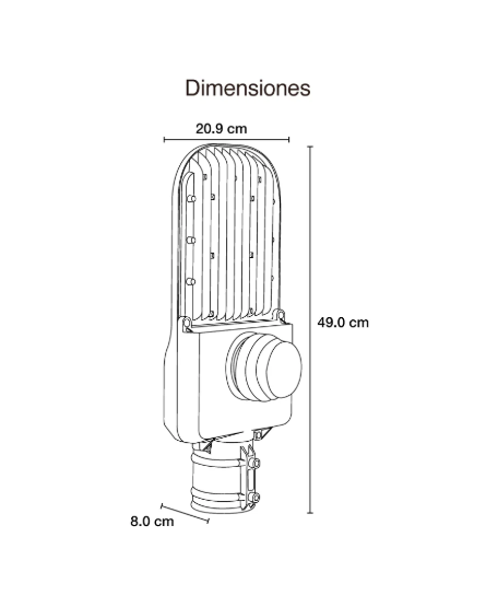 SUBURBANA STREETLIGHT 100W 50K LUZ FRÍA CON FOTOCELDA SUPRESOR DE PICOS DE 10KVA ICON LAPFOT100W50KMV