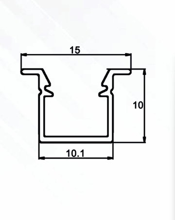 PERFIL DE ALUMINIO NEGRO OPALINO EMPOTRABLE 3MTS TIRA LED JACH JPA-1010SN PARA LAMBRIN
