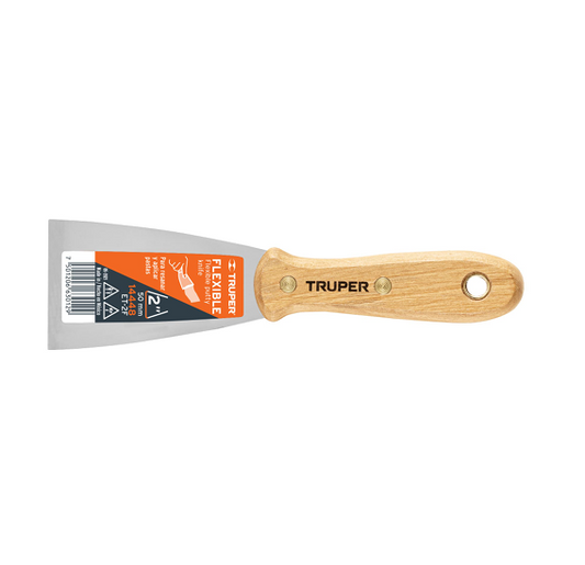 ESPÁTULA FLEXIBLE 2" MANGO DE MADERA TRUPER 14448 ET-2F