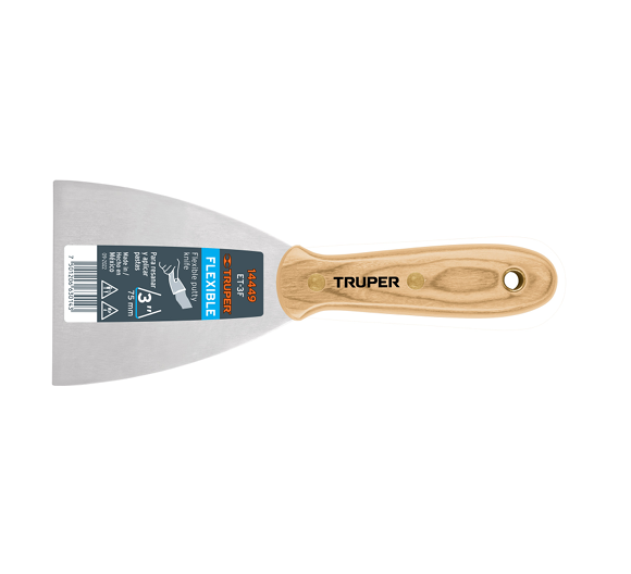 ESPÁTULA FLEXIBLE 3" MANGO DE MADERA TRUPER 14449 ET-3F