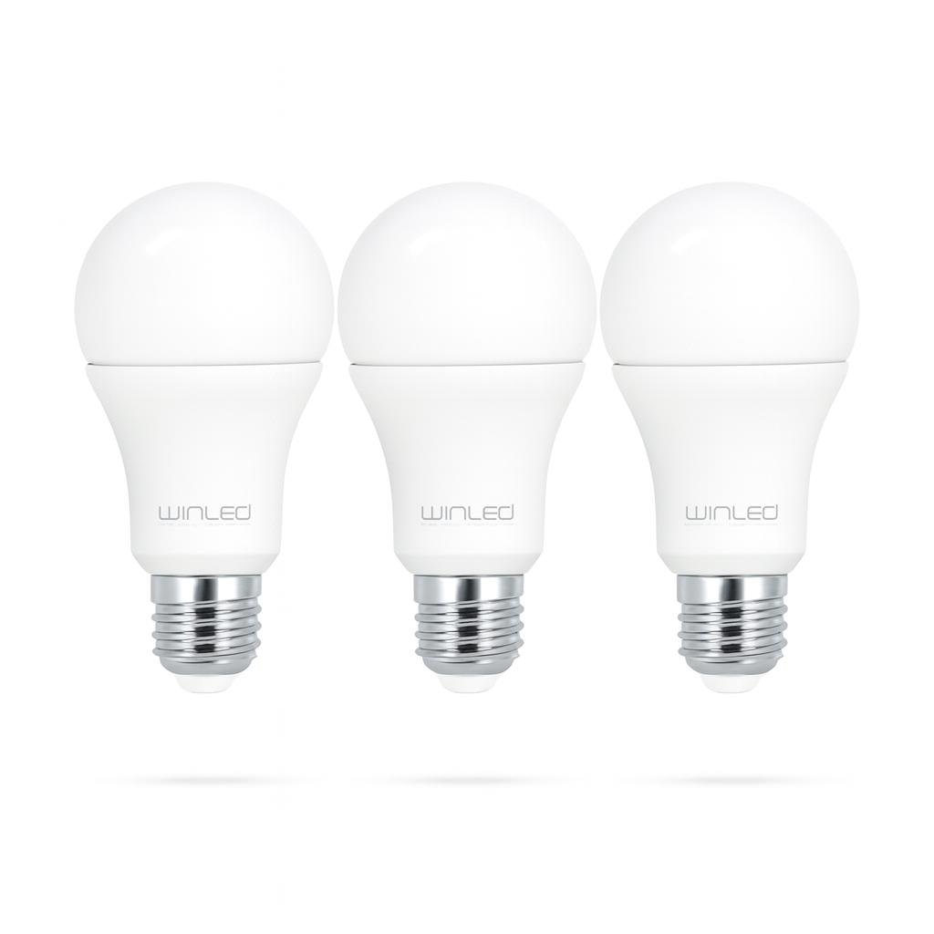 KIT 3 FOCOS BULBO E26 E27 10W 100-140V IP20 30K LUZ CÁLIDA WINLED WLA-015
