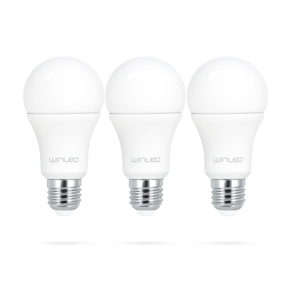 KIT 3 FOCOS BULBO E26 E27 10W 100-140V IP20 30K LUZ CÁLIDA WINLED WLA-015
