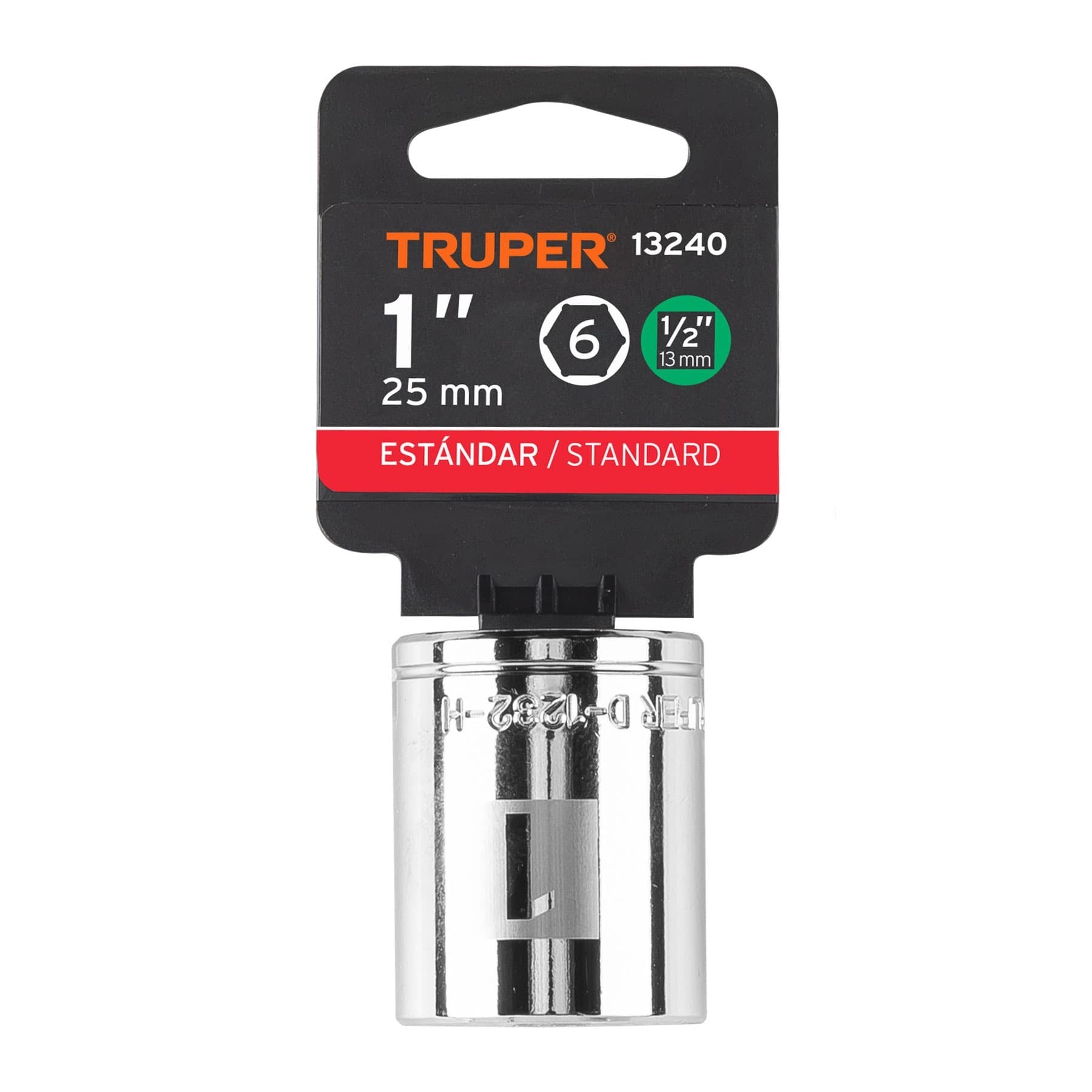DADO ESTANDAR 6 PUNTAS 1/2"x1" TRUPER 13240 D-5432-H