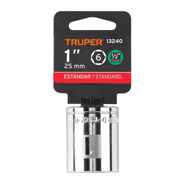 DADO ESTANDAR 6 PUNTAS 1/2"x1" TRUPER 13240 D-5432-H