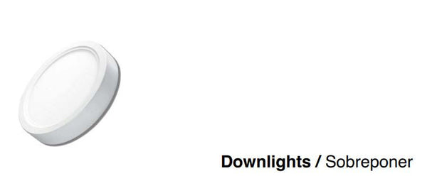 LUMINARIO DOWNLIGHT PANEL ICON SOBREPONER FAT REDONDO LED 12W 4100K DLSP12W41 NEUTRO