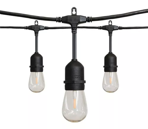 Serie Para 24 Focos Vintage Exterior 15m Interconectado 600W 127V E26/E27