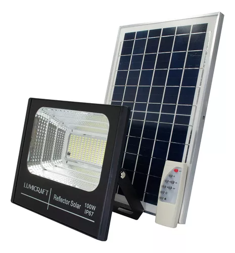 REFLECTOR SOLAR DE 100W INCLUYE PANEL Y CONTROL REMOTO