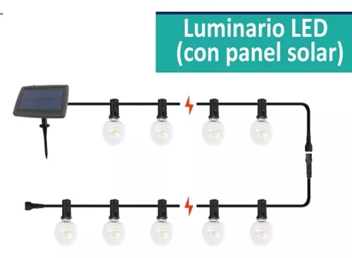 Serie 15 Focos G40 LED Panel Solar Y Sensor 9.1m 10W 127V E26 SOL15E12