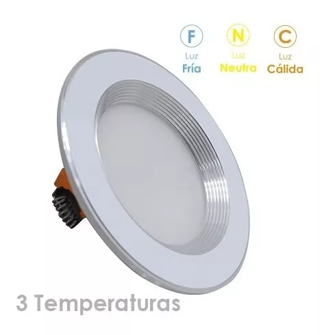 Spot Empotrable Blanco Satinado  3 Tonos En 1 9W 127V  Td9 Mundo Lucido